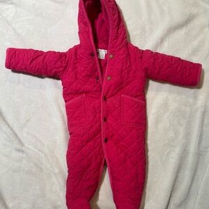 Ralph Lauren Kids Quilted One Piece Snowsuit - Pink